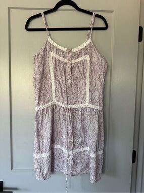 Gramicci Cotton Floral Mini Dress Spaghetti Straps Size Large